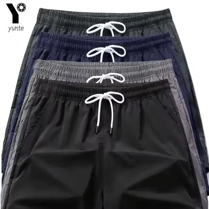 Shorts Deportivos Para Hombre 4 Colores 4-Pack Secado Rápido Ligero Con Cinturón Elástico Y Cordón Adecuado Para Correr Y Uso Diario - 1