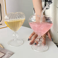 Vaso De Corazones Creativos Para Bebidas Con Pajita Vaso De Mezcla Para Bar Vaso De Jugo De Coctel De Altura Material Vidrio Borosilicato Capacidad 220ml - details 4