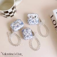 Funda Para Auriculares Apple Airpods 1/2/3/pro 2 Con Colgante De Bolas Transparentes De Mariposa Azul De Alta Calidad Protectora Moda - details 1