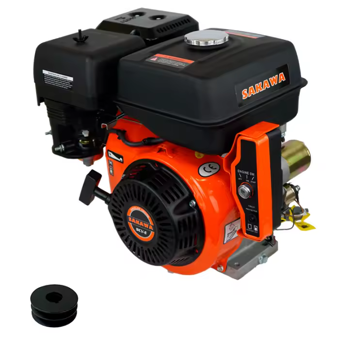 Motor Gasolina 4 Tiempos 270cc 9cv Arranque Eléctrico + Polea 25mm F SAKAWA - 1