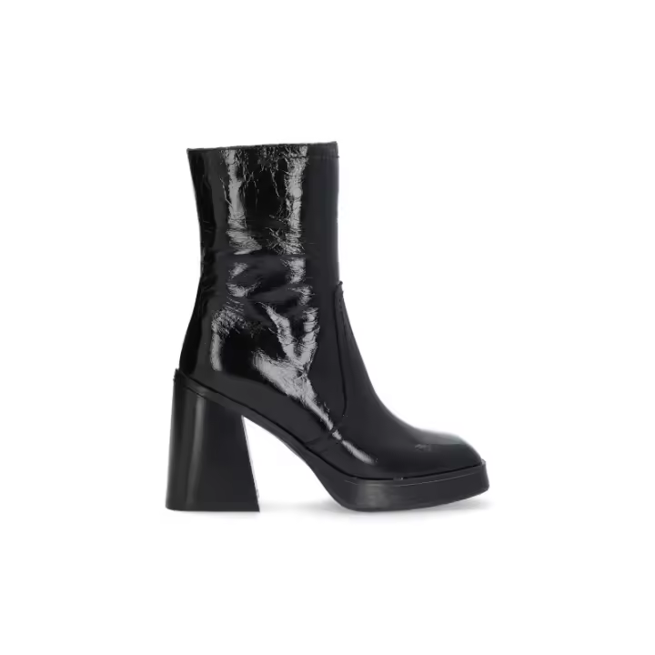 botin plataforma con piel acharolada linea retro fabricado en españa - 1