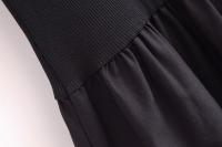 Vestido Largo Tejido MUJER Para Mujer Sin Mangas Fiesta Vestido Negro Draped Maxi Retro Patchwork Ankle-Length Polyester - details 7