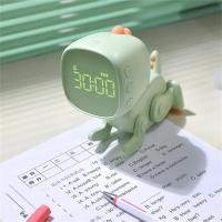 Mov-Reloj despertador para niños, Reloj de entrenamiento para dormir para niños con Luces Nocturna, Reloj despertador recargable con música, Reloj digital de Dinosaur para niños y niños (Green) - details 3