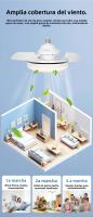 Ventilador De Techo LED 2 En 1 Con Control Remoto Base E27 Convertible Función Timer Dimmable Para Sala De Estar Dormitorio - details 5