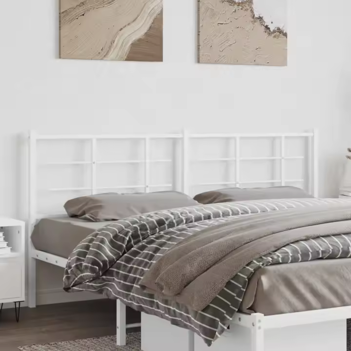 vidaXL Cabecero de metal blanco 180 cm - 1