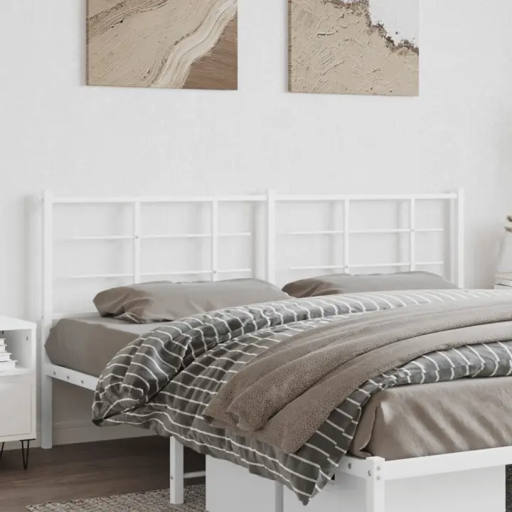 vidaXL Cabecero de metal blanco 180 cm - 1
