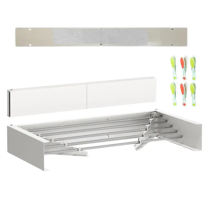 Tendedero Plegable de Pared JANDTEK - Exterior E Interior - Ahorro de Espacio - Resistente y Fácil Instalación - 1