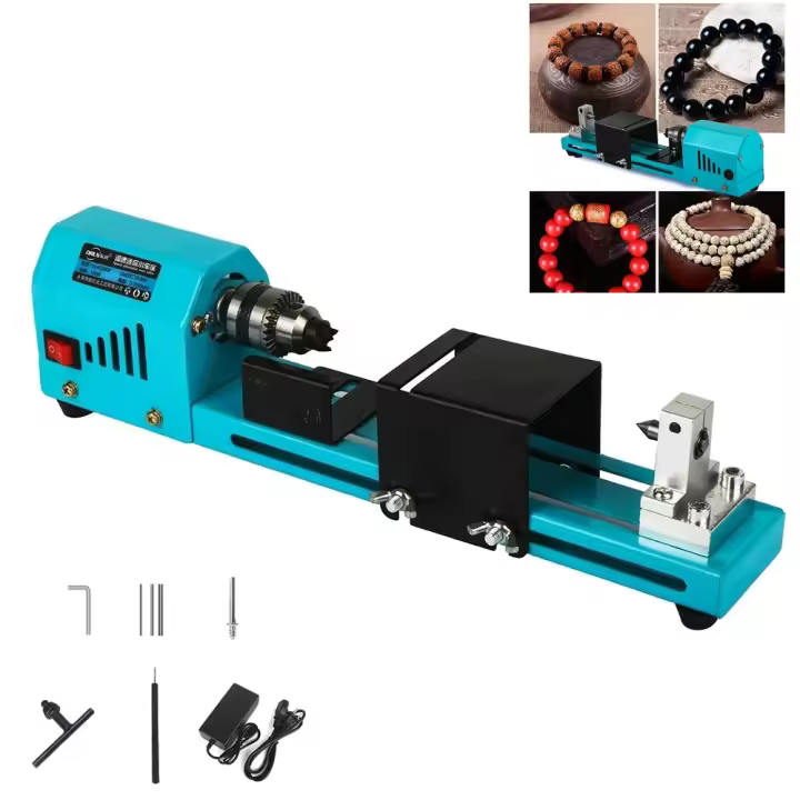 Mini Torno Eléctrico Para Madera Máquina De Pulido Y Polvo De Perlas DIY Para Buda Y Perlas Herramienta De Trabajos Manuales - 1