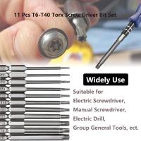 Juego De Destornilladores De Cabeza Torx Larga 11 Piezas Con Cabeza De Seguridad Y Taladro 1/4 Pulgada Hexagonal Punta S2 Acero Torx Set De Destornilladores T6 T7 T8 T9 T10 T15 T - details 0