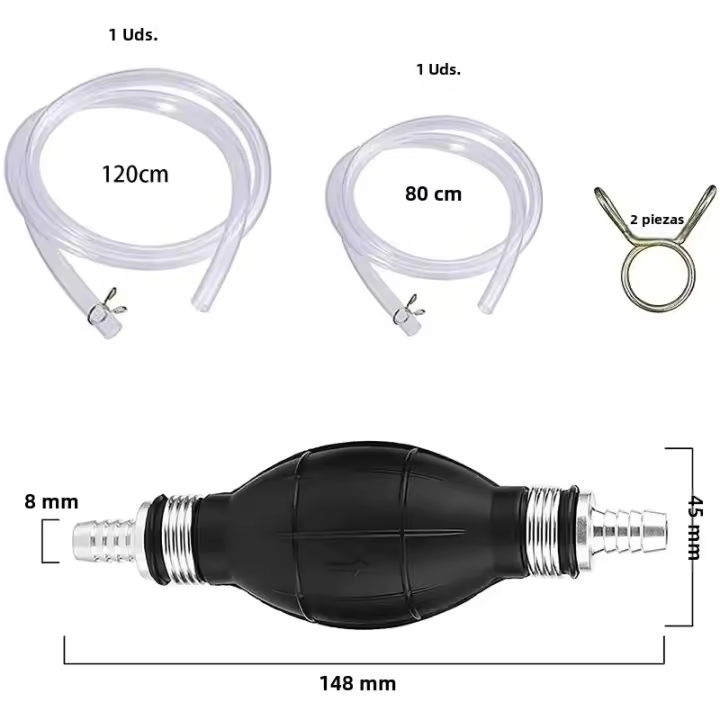 Bomba De Combustible Manual Para Coche Estraw Pump Duradero Para Líquido Gasolina Adecuado Para Diesel Y Gasolina Tuning - 1