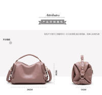 Bolso de mujer sencillo de moda de estilo coreano nuevo de verano 2021, bolso Boston con patrón de lichi de superficie suave, bolso bandolera grande para mujer - details 0