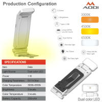 Nueva luz de lectura con clip para libro, luz nocturna con carga USB, lámpara de mesa con clip portátil, protección para los ojos, mini luz LED para libro con tarjeta - details 1