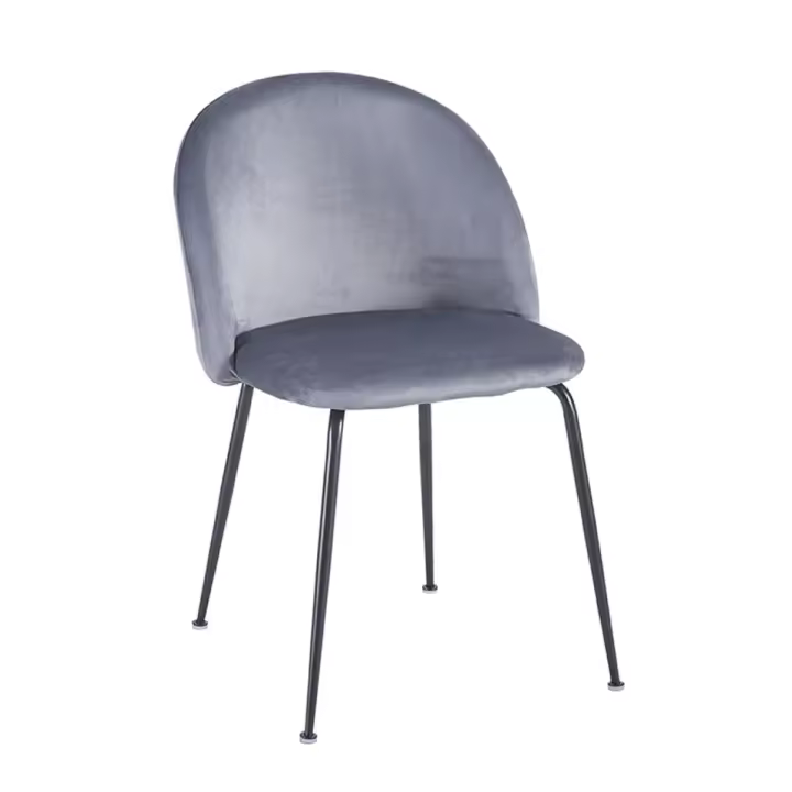 Silla Black Dalnia Terciopelo - Gris oscuro - 1
