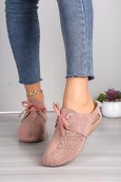 Nuevo Estill de Mulas de media Caña with Tiras y Tacones de cuña para Mujer, sandalias huecas de talla Grande, - details 5