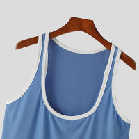 Camiseta De Gimnasio Para Hombre Verano Estilo Delgado Sin Mangas Deporte Moda Ajustada Vestido De Correo Patchwork Talla S-2XL - details 6