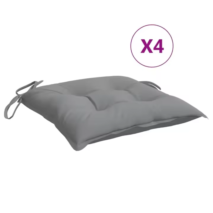 vidaXL Cojines de silla de jardín 4 uds tela Oxford gris 50x50x7 cm - 1
