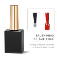 6Pcs Botellas De Uñas De Vidrio Vacías De 15ml Con Tapa Y Cepillo En Colores Negro Y Blanco Contenedores Cosméticos Refillables - details 2