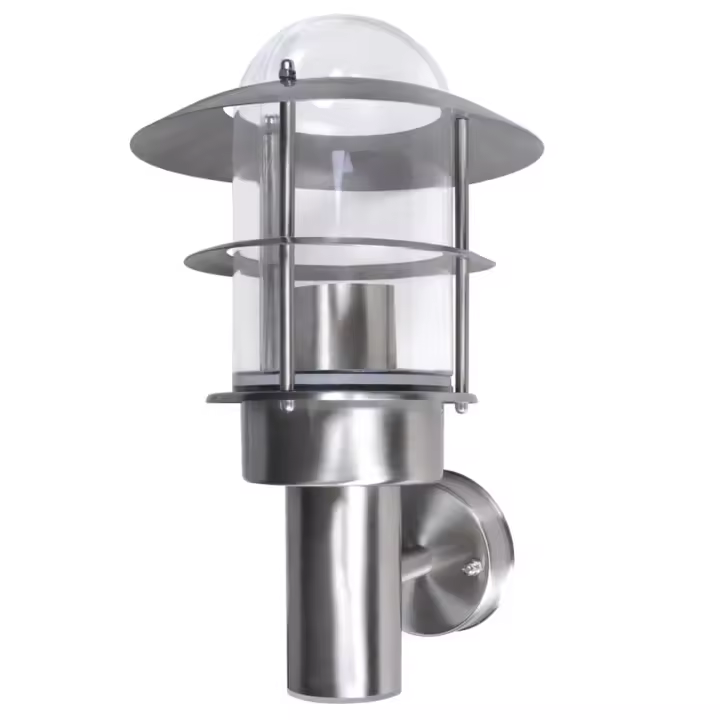vidaXL Lámpara de Pared de Exterior Acero Inoxidable Aplique Luz de Jardín Con sensor Sí, No - 1
