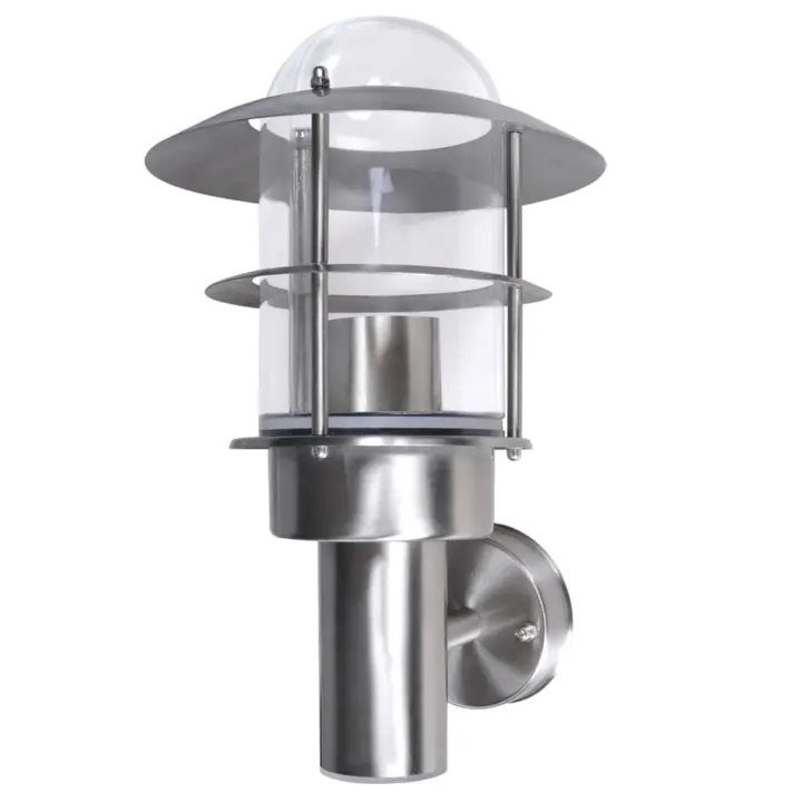 vidaXL Lámpara de Pared de Exterior Acero Inoxidable Aplique Luz de Jardín Con sensor Sí, No - 1