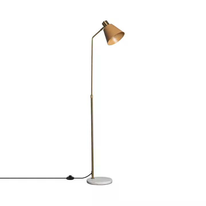 Ledkia Lámpara de Pie Aluminio y Mármol Vinci Dorado - 1