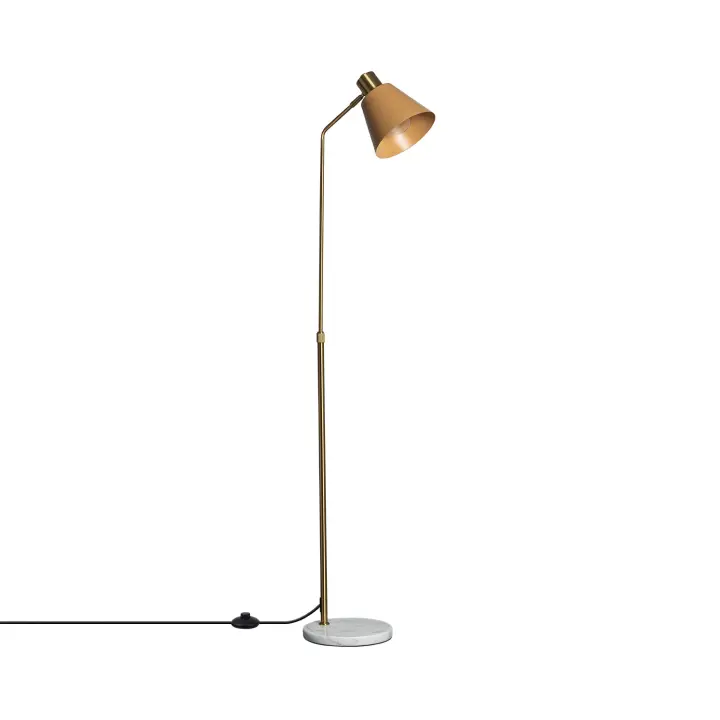 Ledkia Lámpara de Pie Aluminio y Mármol Vinci Dorado - 1