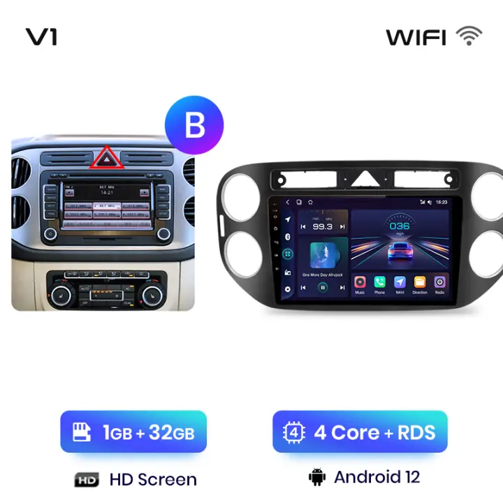 Junsun Android 13 inalámbrico CarPlay Android Auto Radio para VW Volkswagen Tiguan 1 NF 2006 2007 2008 2009 2010 2011 2012 2013 2014 2015 2016 coche Multimedia navegación GPS autorradio - 1