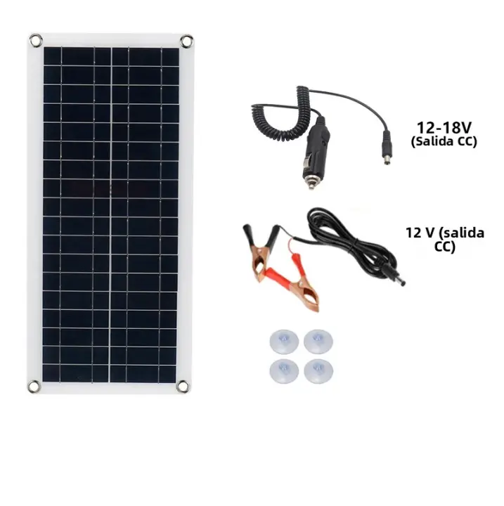 Kit de panel solar 1000W con inversor 12V controlador bacería 10A 60A para camping caravana RV Casa Móvil al Aire Libre - 1