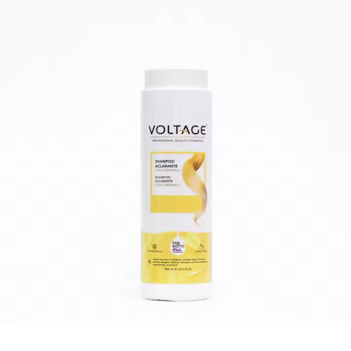 Voltage Cosmetics - Champú Aclarador Con Camomila - 300 ml - Prebiotic Hair Technology - Rubio Progresivo - Alto Poder Aclarante - Sin Parabenos - 1