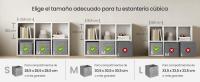 SONGMICS Cajas de Almacenamiento, Juego de 6 Cajas de Tela No Tejida con Asa, 26 x 26 x 28 cm, Unidad de Almacenamiento, para Estantes, Plegable, Almacenamiento de Ropa, Gris Jaspeado - details 2