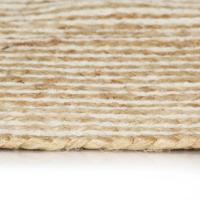 vidaXL Alfombra de yute tejida a mano diseño espiral blanco 150 cm Alfombras de área  Alfombra de Piso para Sala de Estar Dormitorio Habitación Salón - details 2
