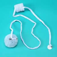 Juguete Interactivo Para Gatos Palos De Tejido Con Bola De Peluche Y Cabello De Conejo Para Entrenamiento Y Diversiones - details 3