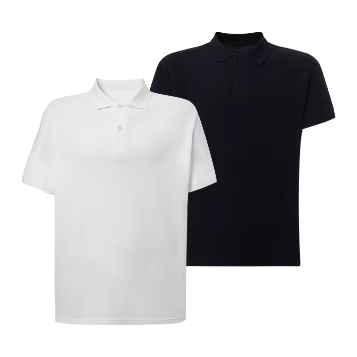 Pack de 2 Polos de Manga Corta para Hombre - Premium - 100% Algodón de Alta Calidad - 100% Algodón Peinado Preencogido - Color Blanco y Negro - Marca SO Wear Siempre Original - 1