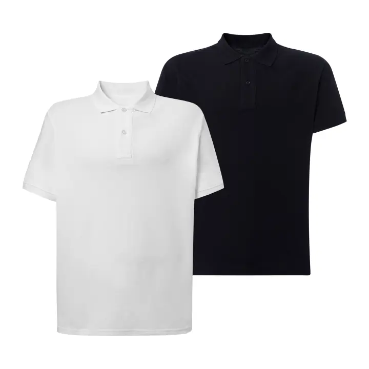 Pack de 2 Polos de Manga Corta para Hombre - Premium - 100% Algodón de Alta Calidad - 100% Algodón Peinado Preencogido - Color Blanco y Negro - Marca SO Wear Siempre Original - 1
