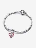 Pandora - Charm Colgante Navideño con forma De Corazón de Doble Bastón de Caramelo-Plata de Lei - details 1