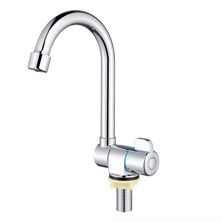 Grifo De Cocina Plegable Cromado De Latón Rotación De 360 Grados Para Ventana Interior Hilo G1/2 Monomando Agua Fría - 1