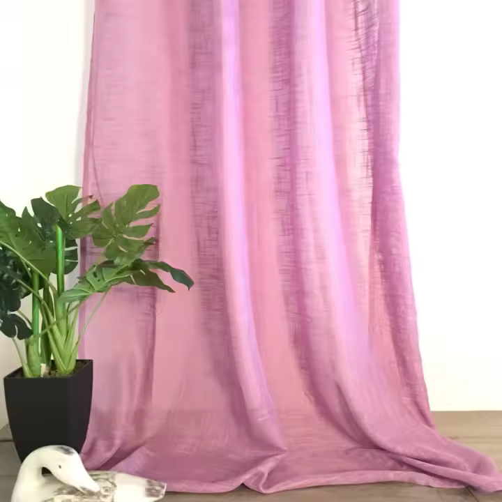 Cortinas de visillo lino y poliéster con ppciones de estampados mixtos.150x260cm,decoracion para hogar y oficina. - 1
