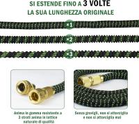 Manguera de Jardín extensible con pistola de Riego y 10 Modos de funcionamiento, flexible para Plantas Regar (15 m/50 pies) - details 1