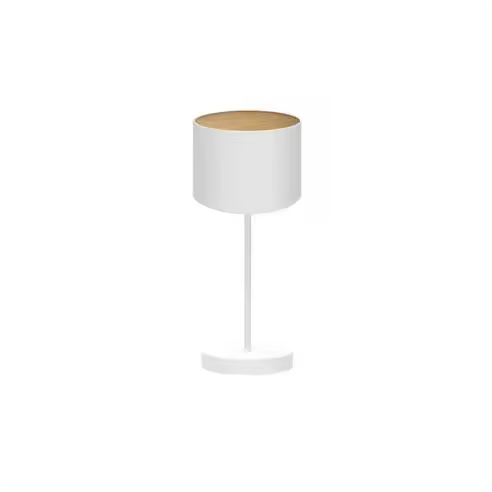 FABRILAMP Lámpara de Mesa Sobremesa Tania 1xe14 Blanco/blanco-madera Clara 42x17x17 Cm - Diseño Moderno - 1