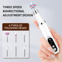 1PC Máquina De Manicura Eléctrica Para El Hogar Eliminación De Piel Muerta Con 6 Cabezas De Mezcla Diferentes Herramienta De Pulido De Uñas - details 1