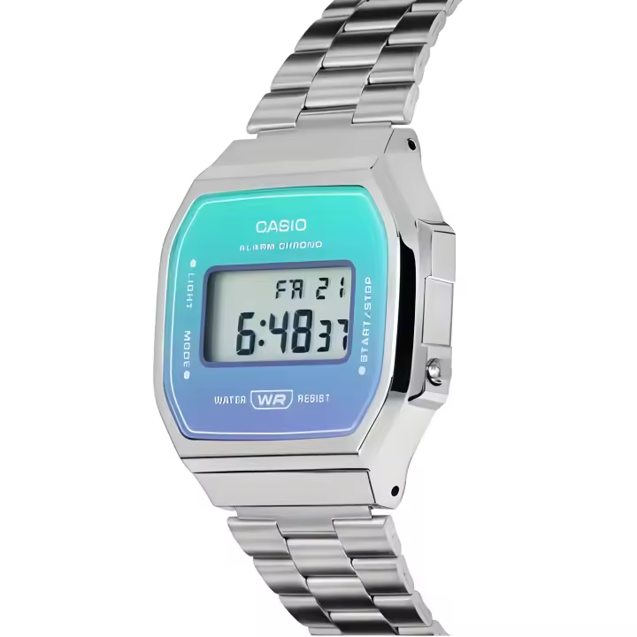 Reloj digital unisex Casio A168WER-2A 7 años batería cronómetro Luz - 1