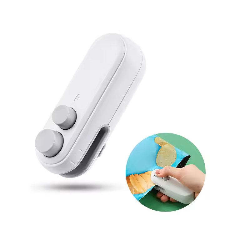 Mr Goodsy® Mini selladora de bolsas de plástico recargable 2 en 1 para conservar alimentos - 1