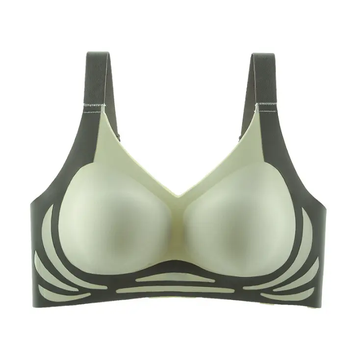 Sujetador Sin Costuras Para Mujer Talla Grande Con Pecho Pequeño Push-up Deporte Yoga Sin Borde Suave Soporte Bra Asa Ajustable - 1