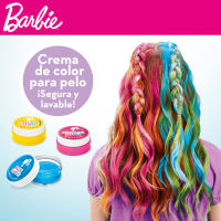 Barbie - Set mechas multicolor con plantillas, cremas para el pelo, recipiente, pincel, guantes, gomina y coletero tie dye - details 2