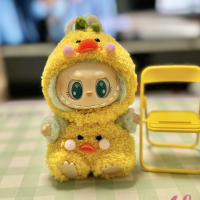 Muñeca De Peluche Miniatura Labubu I Y II 17cm Ropa De Muñeca Coreana Kpop Exo Accesorios DIY Vestido Rosa Regalo Estilo Nuevo - details 17