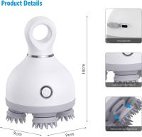 La versión actualizada del masajeador eléctrico de cuero cabelludo para el cabello, masajeador portátil para la cabeza, con 128 nodos de masaje amasados y masajeador de rascado para la cabeza, para aliviar el estrés, promover el crecimiento del cabello y - details 1