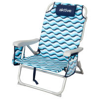 Aktive - Silla o tumbona de playa plegable, aluminio y poliéster, multiposición, asas transporte, con bolsillos y topes antivuelco, colección Aruba, sillas plegables, tumbonas - details 2