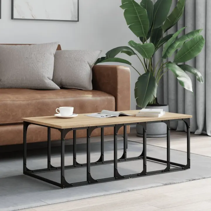 vidaXL Mesa de centro madera de ingeniería roble Sonoma 100x50x35,5 cm - 1