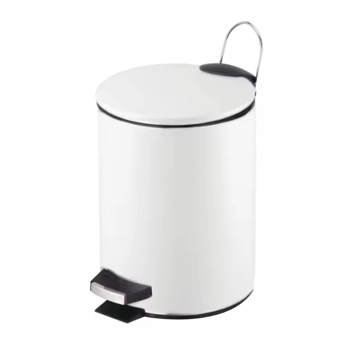GREATOYAR Papelera Metal, Cubo de Basura con Pedal, Cubo de Basura de Acero Inocidable, Cubo de Basura con Reposapiés Antideslizante para Cocina, Baño, Oficina, 3 / 5 Litro - 1