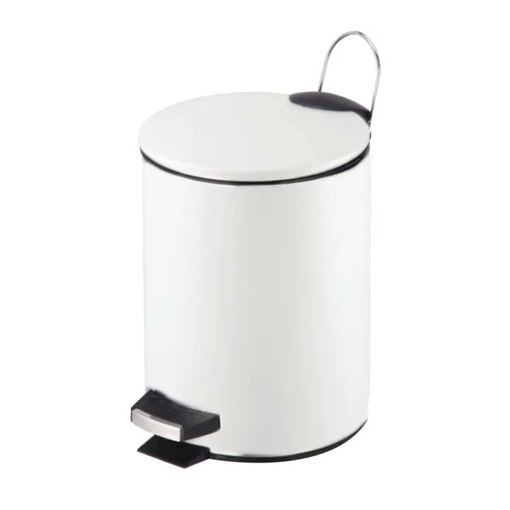 GREATOYAR Papelera Metal, Cubo de Basura con Pedal, Cubo de Basura de Acero Inocidable, Cubo de Basura con Reposapiés Antideslizante para Cocina, Baño, Oficina, 3 / 5 Litro - 1