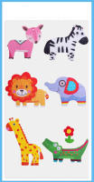 Puzzle De Madera 3D Para Bebés Y Niños Juguete Educativo De Ilustraciones Animales Y Oceanos Estilo Cartoon Enseñanza Cognitiva - details 1